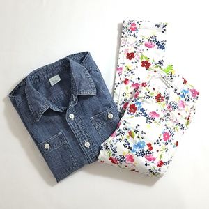 🍒Lot of 2 CrewCuts denim shirt +Jeggings